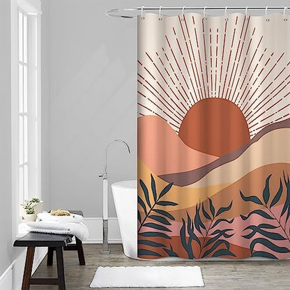 Boho Terracotta Shower Curtain for Bathroom 60x72 Inch