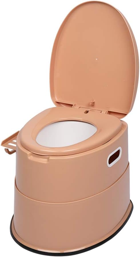 VINGLI Portable Detachable Camping Toilet | Splash-Proof Commode with Odor-Seal Lid | Compact Sanitation Solution for RV, Emergency, Outdoor Use, Brown