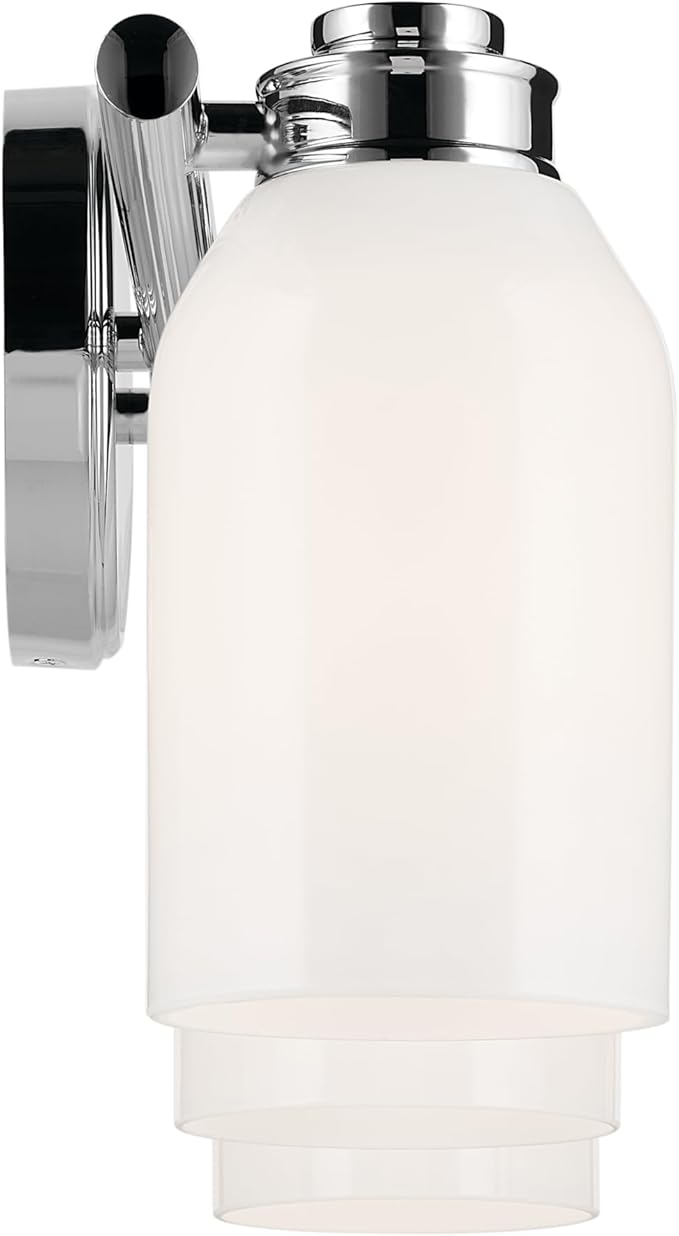 Kichler Shae 24.25" 3-Light Vanity Light with White Opal Glass in Chrome, for Bathroom Vanity, Powder Room, Over a Mirror, (24.25" W x 9" H), 55202CH
