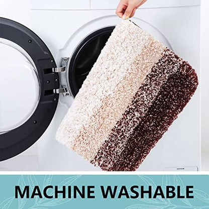 Arotive Microfiber Bathroom Rugs, Shaggy Soft and Absorbent Bath Rug, 24x24