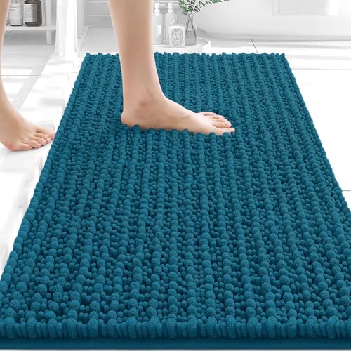 OLANLY Bathroom Rugs 34x21, Thick Soft Absorbent Chenille Bath Rugs
