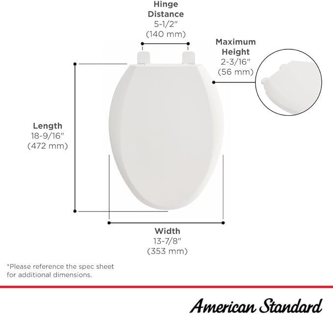 American Standard 5257A65MT.020 Cardiff Slow-Close Elongated Front Toilet Seat, White