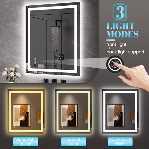 JISOSO LED Bathroom Mirror, Bathroom Vanity Mirror, 30"x36"