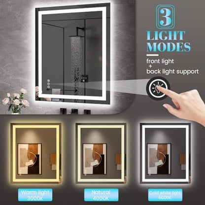 JISOSO LED Bathroom Mirror, Bathroom Vanity Mirror, 30"x36"