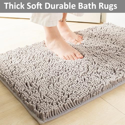 RUN HELIX 3 Piece Bathroom Rug Set Non Slip 3 Piece Bath Rug Set Ultra Soft Bath Rug,Absorbent Shaggy Bath Mat,Perfect Plush Bathroom Mats Sets with U-Shaped Toilet Mat