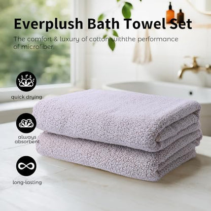 Everplush Diamond Jacquard 6 Pieces Bath Towel Set, Luxury Super Soft Oversized Towels, Highly Absorbent Diamond Jacquard Quick Dry Bath Towel for Bathroom Light Brown Towels