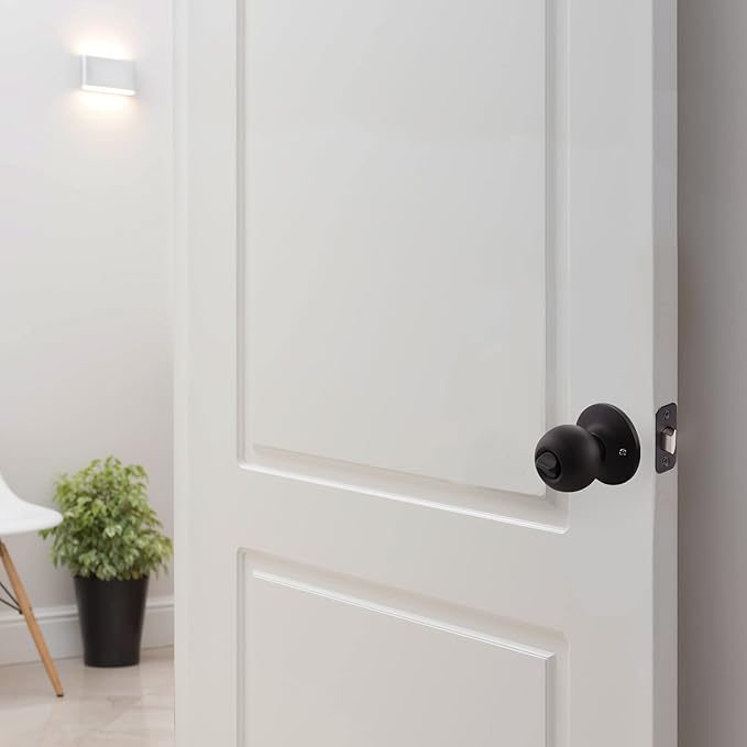 Design House 779108 Ball Privacy Bed and Bath Door Knob Matte Black