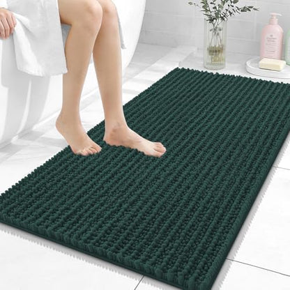 OLANLY Bathroom Rugs 44x24, Thick Soft Absorbent Chenille Bath Rugs