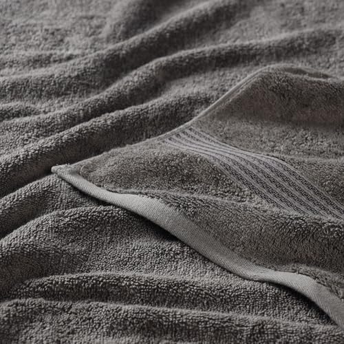 SUPERIOR Egyptian Cotton 8-Piece Towel Set, Assorted Towels for Home Bathroom, Master, Guest Bath, Decor Essentials, Includes 2 Bath, 2 Hand, 4 Face Towels/Washcloths, Quick Dry, Absorbent, Charcoal