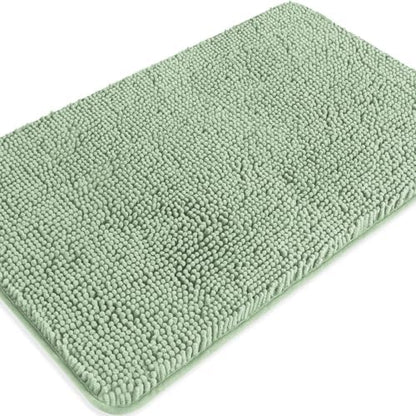 Sea Foam Bathroom Rugs – Absorbent and Washable Bath Mat, Non-Slip, Thick Soft Chenille Bath Rugs for Bathroom Floor, Shower, Sink - 20" x 32"