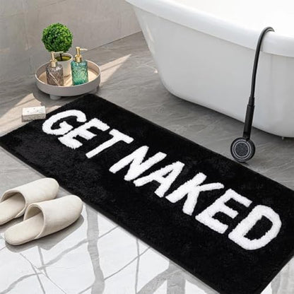 KOEXM Get Naked Bath Mat Long Runner Mat Cute Bathroom Rugs