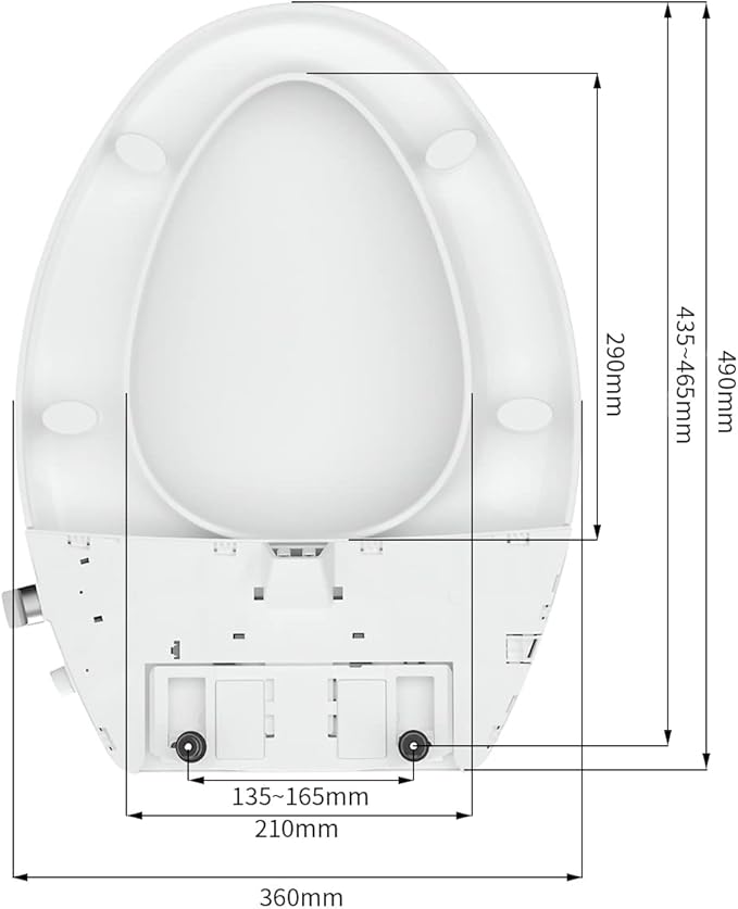 R&T V8902 Non-Electric Bidet Toilet Seat Elongated Self-Cleaning Dual Spray Nozzles for Rear & Feminine Wash
