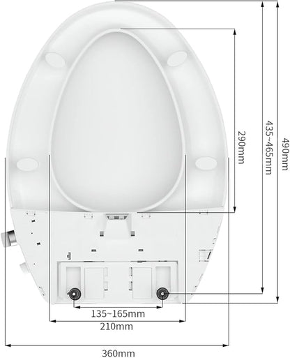 R&T V8902 Non-Electric Bidet Toilet Seat Elongated Self-Cleaning Dual Spray Nozzles for Rear & Feminine Wash