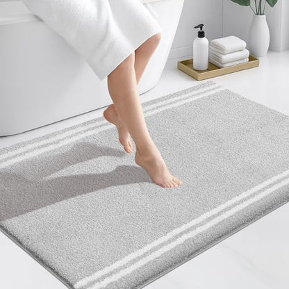 PURRUGS Bathroom Rug, Bath Mat, 30" x 46", Light Grey