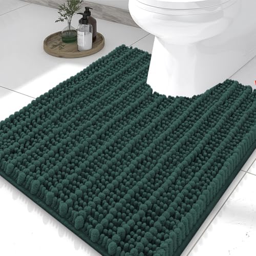 Smiry Bathroom Toilet Rugs U Shaped 24X20, Chenille Bath mats for Toilet