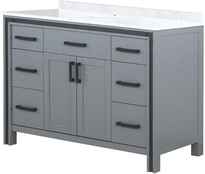 Ziva 48 in W x 22 in D Dark Grey Bath Vanity and Cultured Marble Top