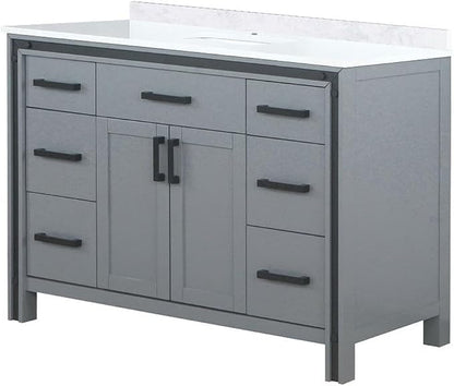 Ziva 48 in W x 22 in D Dark Grey Bath Vanity and Cultured Marble Top