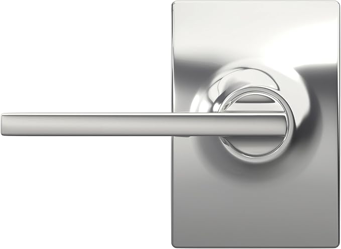 Schlage F10 LAT 625 CEN Latitude Door Lever with Century Trim, Hall & Closet Passage Lock, Bright Chrome