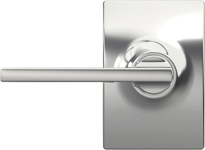 Schlage F10 LAT 625 CEN Latitude Door Lever with Century Trim, Hall & Closet Passage Lock, Bright Chrome