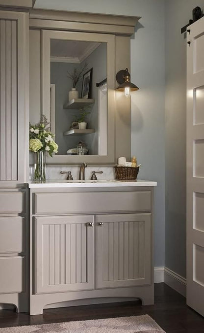 Kichler Clyde 1 Light Bathroom Vanity in a deep Black Finish, for Bathrooms, (7.25" H x 7.5" W x 8.25" Ext.), 45943BK