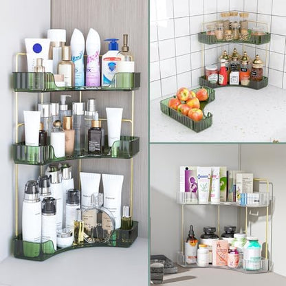 Webetop Corner Bathroom Organizer 3 Tier Makeup Countertop Shelf for Vanity