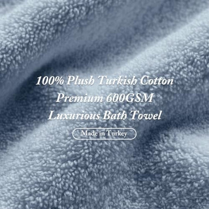 Madison Park 100% Turkish Cotton 600 GSM Bath Towel Set, 6 Piece, Soft Blue
