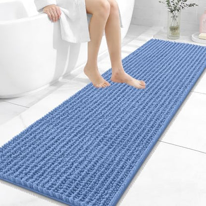 OLANLY Bathroom Runner Rugs 59x20, Thick Soft Absorbent Chenille Bath Rugs