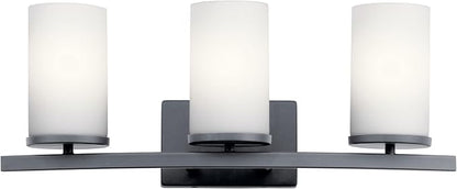 Kichler 45497BK Crosby Vanity, 3-Light 300 Total Watts, Black
