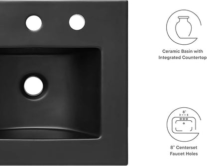 Modway EEI-5068-BLK Cayman 18" Bathroom Sink, Black