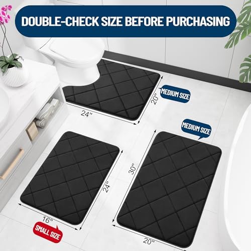 OLANLY Memory Foam Bath Mat 47x17, Ultra Soft and Absorbent Bathroom Rugs