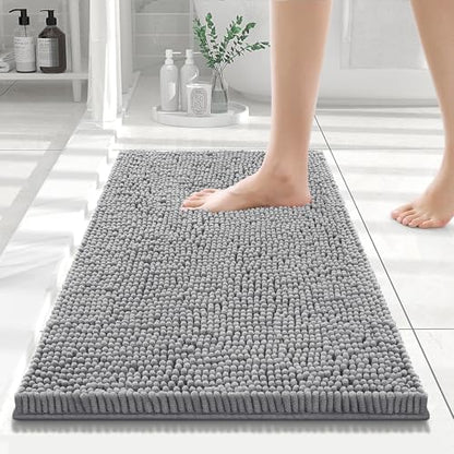 Smiry Bathroom Rugs 24X16, Luxury Chenille Extra Soft Absorbent Bath Mat