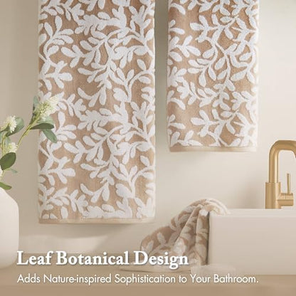 Madison Park Skyler Floral Decorative Bath Towel Set, 6 Piece, Taupe