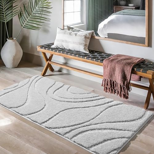 DEXDE Bathroom Rugs Runner Non Slip Bath Mats for Floor Shower Gray 24x47
