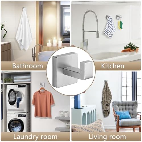 Towel Hooks for Bathrooms, Heavy Duty Stainless Steel Bathroom Hooks