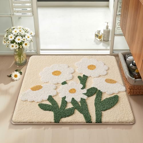 LUMI Square Bathroom Rug 32x32, Soft Absorbent Bath Mat, Non Slip