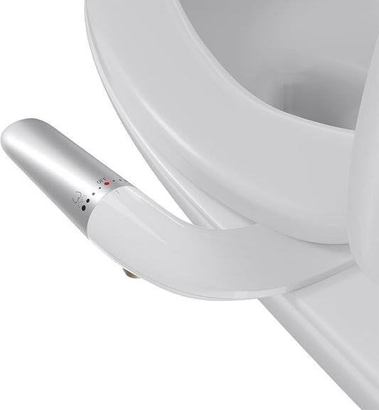 Hansrapo Left-Hand Bidet Attachment – Non-Electric, Ultra-Slim Toilet Bidet for Rear & Feminine Wash, Adjustable Water Pressure & Flow, Self-Cleaning Nozzle, Quick-Release, Easy Install with Full Kit
