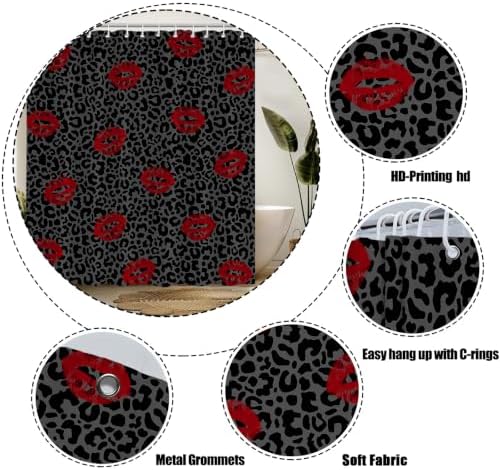 Polka Dot Shower Curtain Bathroom Decor with Hooks,70" Wx84 H