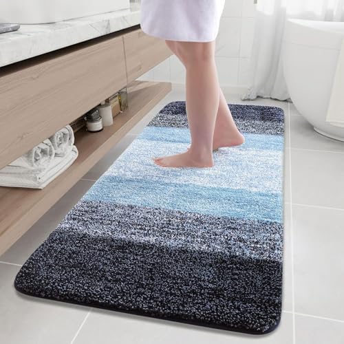 Arotive Microfiber Bathroom Rugs, Shaggy Soft Absorbent Bath Rug, 59x35