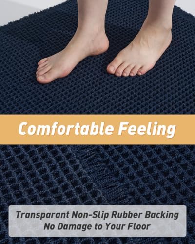 Upgraded Waffle Bath Mat Ultra Absorbent Non Slip Bathroom Mat, 18" x 30"