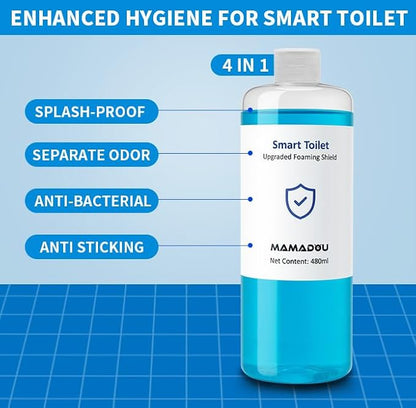 MAMADOU Foam Shield Liquid For Smart Toilet 480ml 2Pack Splash Proof Deodorizing Foaming Agent Powerful Stain-Resistant Special Toilet Bowl Cleaner For Fresh Bathroom