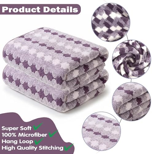 2-Pack Microfiber Bath Towels (27x54 Inches) - Ultra Soft & Quick Dry, 3X Absorbency, Lightweight for Gym, Yoga, Travel & Spa - Perfect for Home, Fitness & Post-Workout