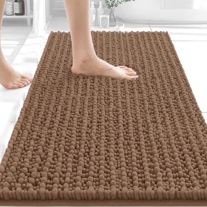OLANLY Bathroom Rugs 34x21, Thick Soft Absorbent Chenille Bath Rugs