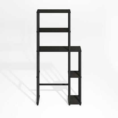 Furinno Turn-N-Tube Over The Toilet Storage, 5-Shelf Over The Toilet Organizer, Freestanding Space Saver Bathroom Shelf, for Bathroom Organizers and Storage, Black Espresso