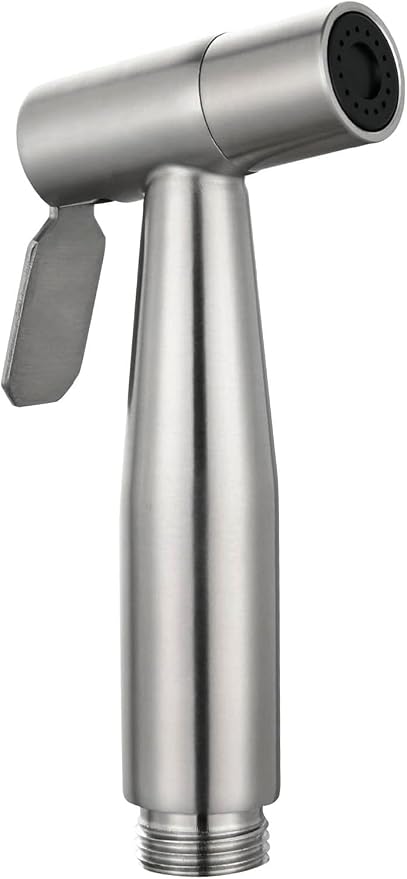 Stainless Steel Toilet Bidet Sprayer Head,Brushed Nickel | for Toilet,personal hygiene cleaning, bathroom cleaning, pet bathing,G1/2 interface.