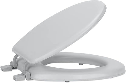 Soft Standard Vinyl Toilet Seat, Silver, 17 in