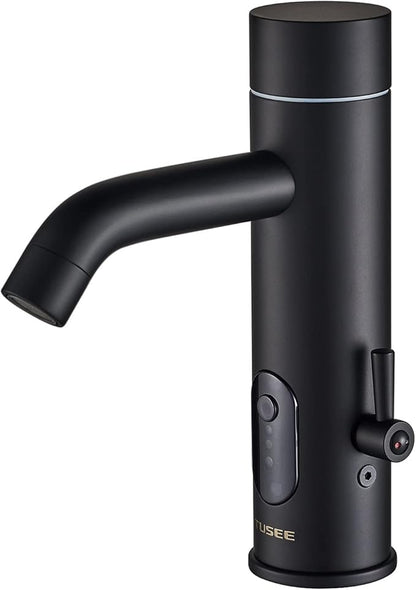 Touchless Bathroom Faucet for Home Use, with Temperature and Flow Control, Matte Black, TS-5303M