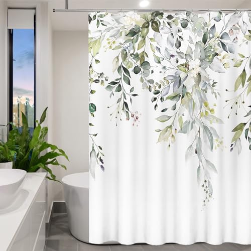 LLSCL Yellow Droop Leaves Fabric Shower Curtain Liner with Magnets, Tire Pattern Waterproof Hotel Quality, 72 x 72 Machine Washable
