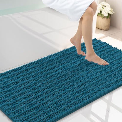 Smiry Bathroom Rugs 44X24, Extra Soft Rubber Backing Chenille Bath Mats