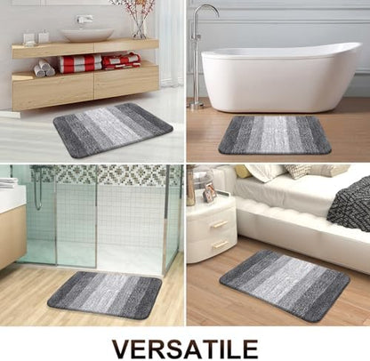 OLANLY Bathroom Runner Rugs Mat 44x20, Extra Soft Absorbent Microfiber Bath Rugs, Rubber Backing, Quick Dry, Washable Long Bath Mats for Bathroom Floor, Tub and Shower, Home Decor Accessories, Grey