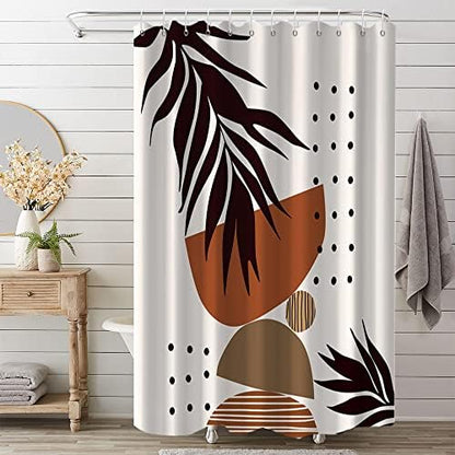 Mid Century Terracotta Shower Curtain for Bathroom 72x78 Inch